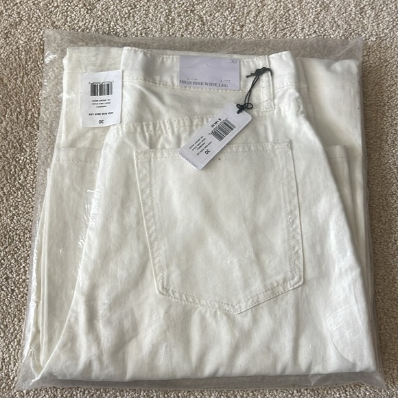 0306 - WEWOREWHAT High Rise Wide Leg Rigid Linen size 30 - Picture 3 of 5